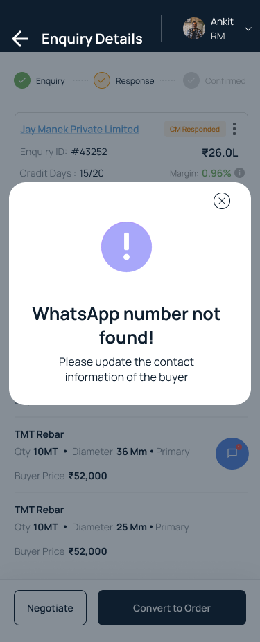 Same pattern for WhatsApp — one voice, one fix, across every failure state.