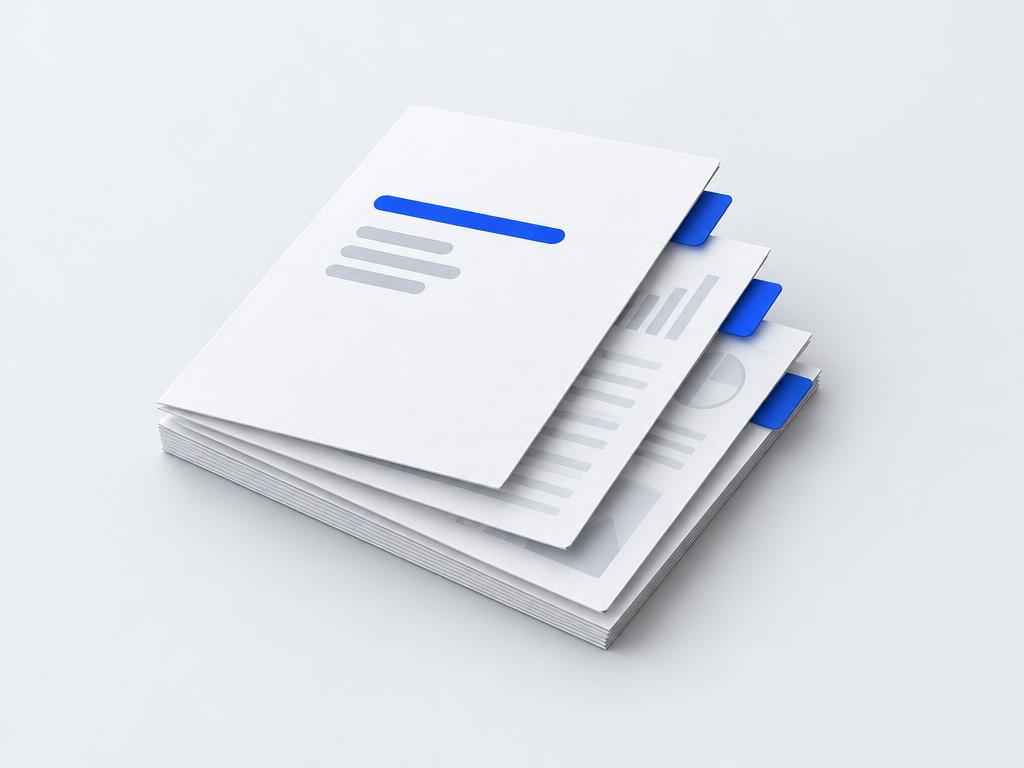 Conceptual illustration of a summary layered over detailed research reports